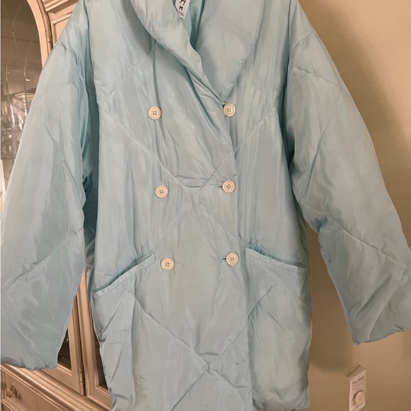 New Free People Puffer Coat light mint green Size medium - Picture 5 of 16